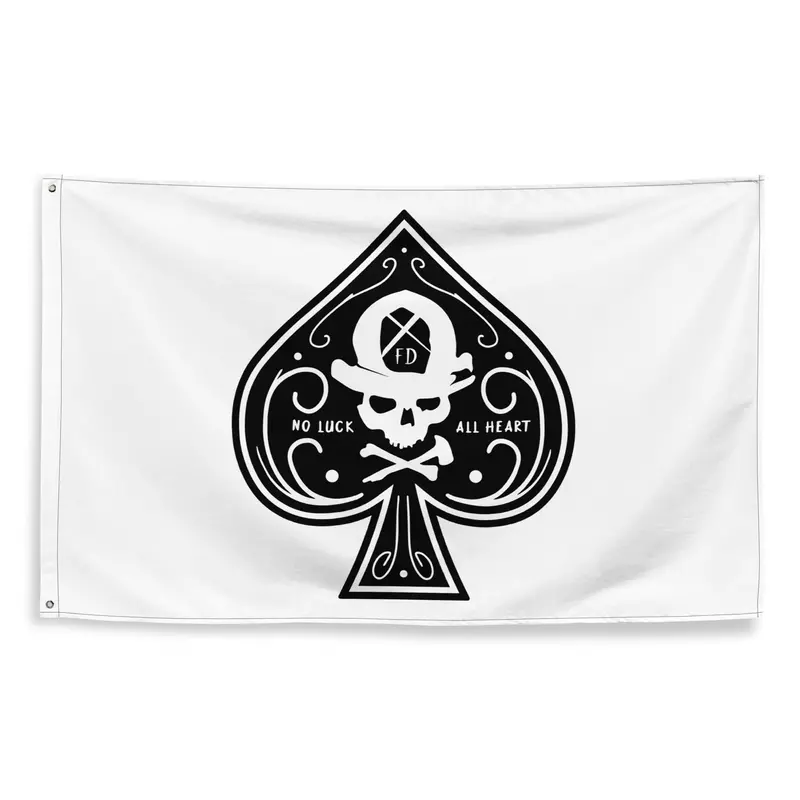 Black Spade " No Luck- All Heart" Flag 1