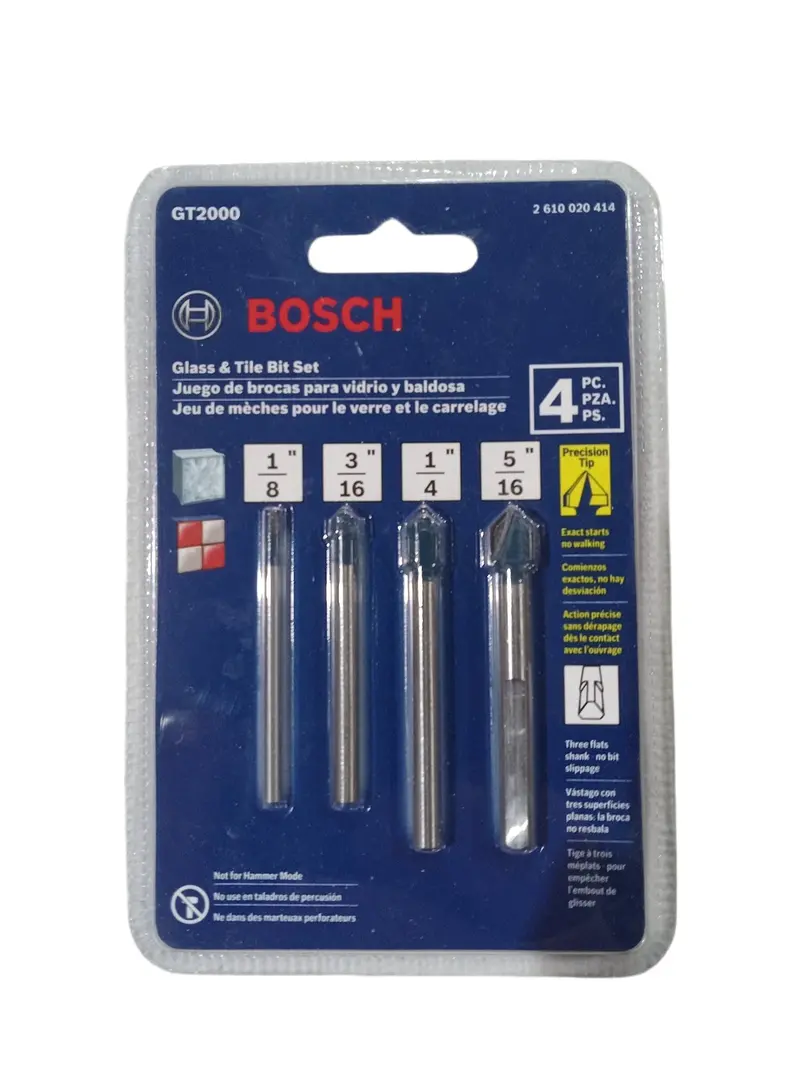 Bosch, Carbide Tipped, Glass, Tile, Bit, 4 Pc. 1
