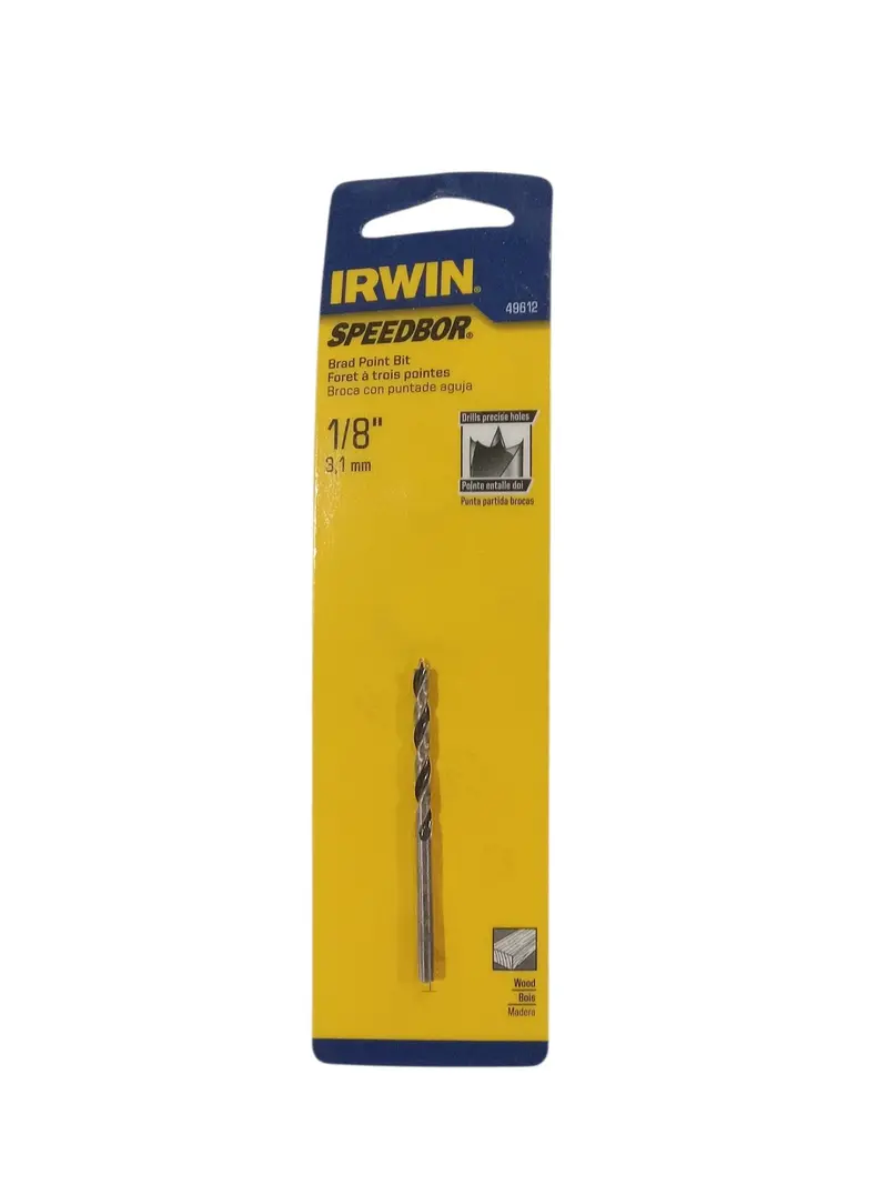 Irwin, 49612, 1/8, Brad Point, Reduced Shank, Fractional, Drill Bit 1