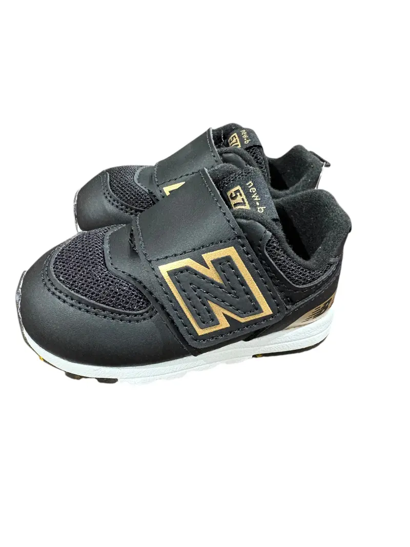 New Balance, Kids, 574 Hook & Loop, Black, Beige 1