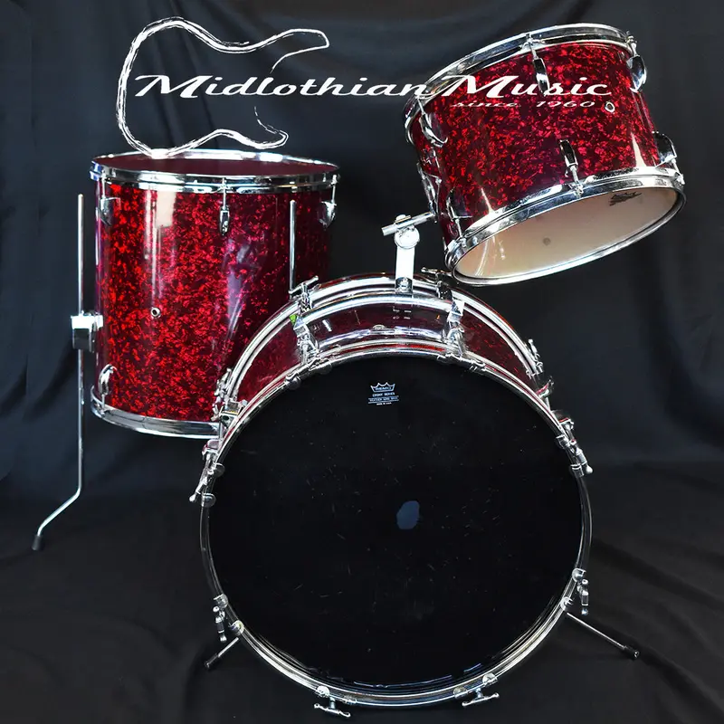 Vintage Red 3-Piece Drum Set Used 1